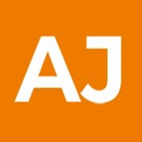 "AJ initials in bold white text centered on a vibrant orange background—clean, minimalist branding representing AJ Locksmiths."