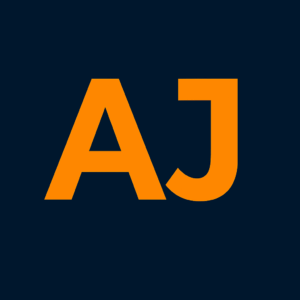 “Bold orange AJ initials on dark blue background – representing AJ Locksmiths’ trusted local brand identity in Rothley and Leicestershire.”